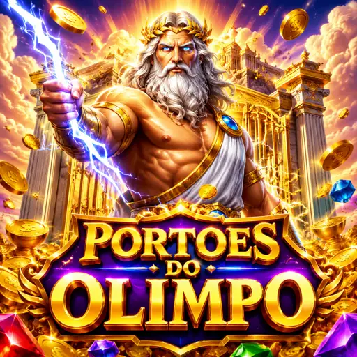 Miniatura do slot Gates of Olympus com o deus Zeus e gemas coloridas