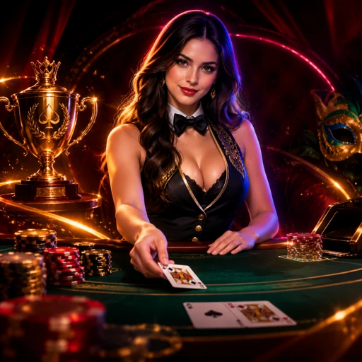 Mão de blackjack com uma carta virada sobre o feltro verde